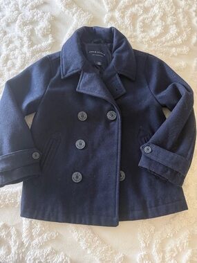 Janie and Jack Navy Double-Breasted Peacoat for Kids